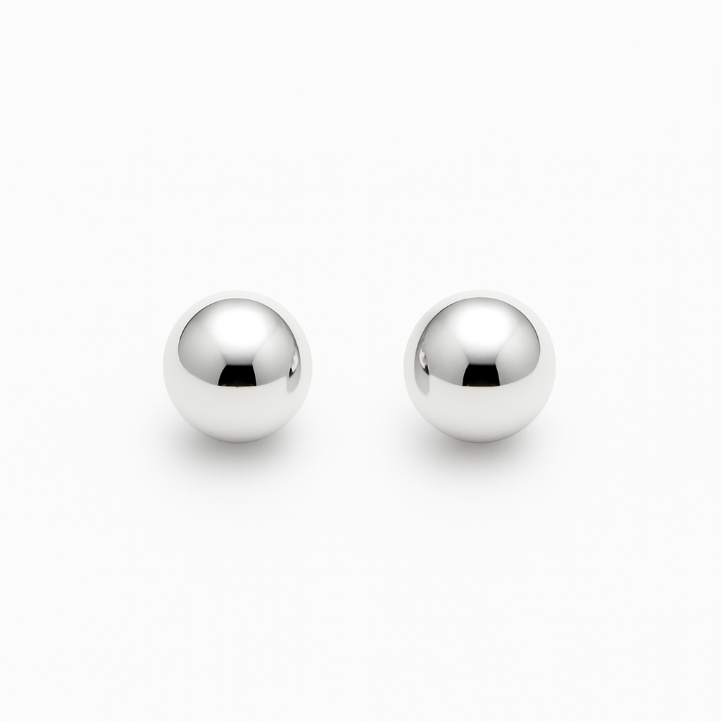Sphere Silver Earrings
